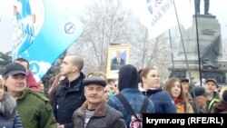 Празднование 23 февраля на площади Нахимова в Севастополе. 24 февраля 2018 года