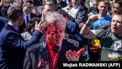 Посол России в Польше Сергей Андреев после атаки в Варшаве, 9 мая 2022 года