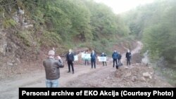 Protest zbog izgradnje malih hidroelektrana, dolina rijeke Bjelave kod Foče, 29 april 2020.
