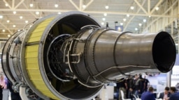 Реактивний авіаційний двигун, який виробляє підприємство «Мотор Січ». Kиїв, 12 жовтня 2017 року 