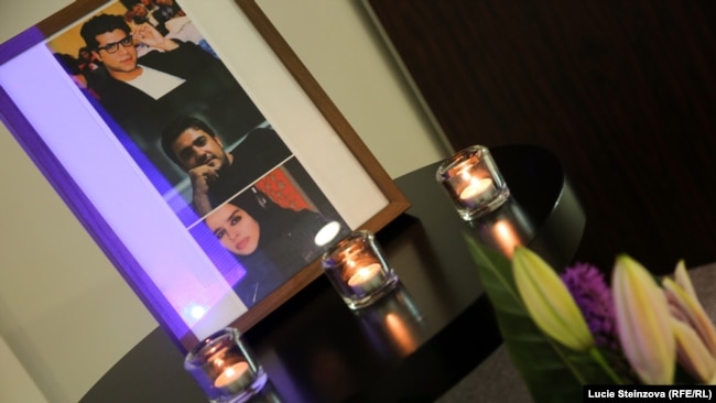 CZECH REPUBLIC -- MEMORIAL SERVICE in honor of our Kabul bureau colleagues Sabawoon Kakar and Abadullah Hananzai and trainee Maharram Durrani, who were tragically killed on Monday, April 30, 2018, at RFE/RL Headquarters building in Prague, Czech Republic.