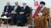 علیرضا اعرافی (نفر دوم از سمت چپ)، از سال ۱۳۸۷ تاکنون مناصب متعددی از خامنه‌ای دریافت کرده و از روحانیون محبوب رهبر محسوب می‌شود.