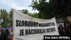 Novinari prosvjeduju na Svjetski dan slobode tiska u Zagrebu, 3. svibnja 2016
