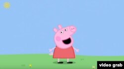 A screen-grab of the hugely popular British children’s cartoon character Peppa Pig, who has somehow become involved in a political controversy in Russia. 