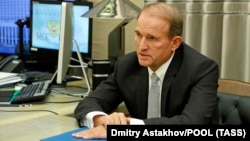Ukrainian oligarch Viktor Medvedchuk is believed to be the owner of the three media outlets. (file photo)