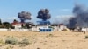 Пушек нот експлозии в района на военното летище в Новофедоровка близо до Саки, Крим, 9 август.