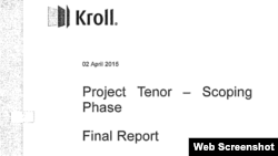 Coperta primului raport Kroll
