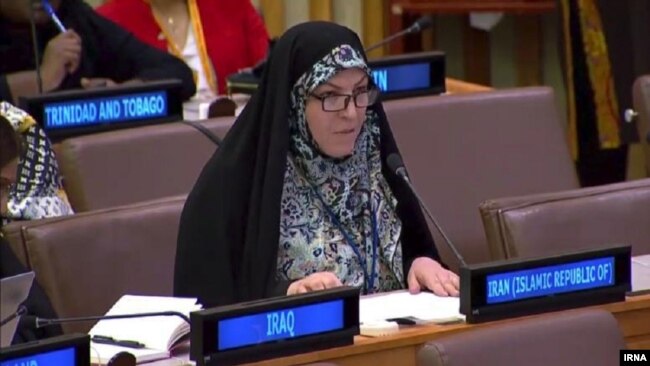 Farideh Olad Qobad, Iran's representative to UN's women commission.