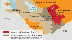 Нагорный Карабах на карте.