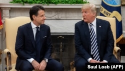 Президент США Дональд Трамп і прем’єр-міністр Італії Джузеппе Конте у Білому домі, 30 липня 2018 року