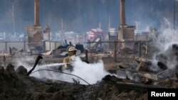Последствия пожара в поселке Стрелка Красноярского края, 25 мая 2017 г. 