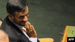 Iranian President Mahmud Ahmadinejad at the 64th General Assembly on September 23