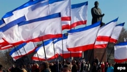 Митинг пророссийских сил в Симферополе. 15 марта 2014 года.