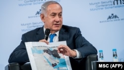 نتانیاهو می‌گوید بقای کشورش خط قرمز است - عکس مربوط به کنفرانس امنیتی مونیخ در سال ۲۰۱۸