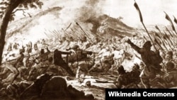 Войска Паўлаўскай Рэспублікі падтрымала паўстаньне Тадэвуша Касьцюшкі. Бітва пад Рацлавіцамі - малюнак Міхала Стаховіча
