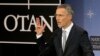 NATO Secretary-General Jens Stoltenberg speaks at NATO headquarters in Brussels on February 15.