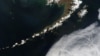 Satellite picture of the Aleutian Islands and the Alaska Peninsula