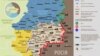 Фрагмэнт мапы зоны баявых дзеяньняў на Данбасе паводле стану на 16 верасьня 2016 году