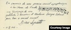 Dinu Lipatti îi mulțumește lui Georges Schwob după primul său concert la Chaux-de-Fonds