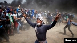 Протесты палестинцев у границы с Израилем в апреле