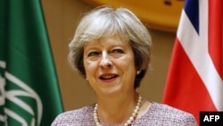 British Prime Minister Theresa May at the Gulf Cooperation Council (GCC) summit Bahrain on December 7.