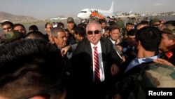 Afghan Vice President Abdul Rashid Dostum arrives at the Hamid Karzai International Airport