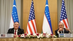 Державний секретар США Майк Помпео під час спільної прес-конференції з міністром закордонних справ Узбекистану Абдулазізом Каміловим в Ташкенті, 3 лютого 2020 року