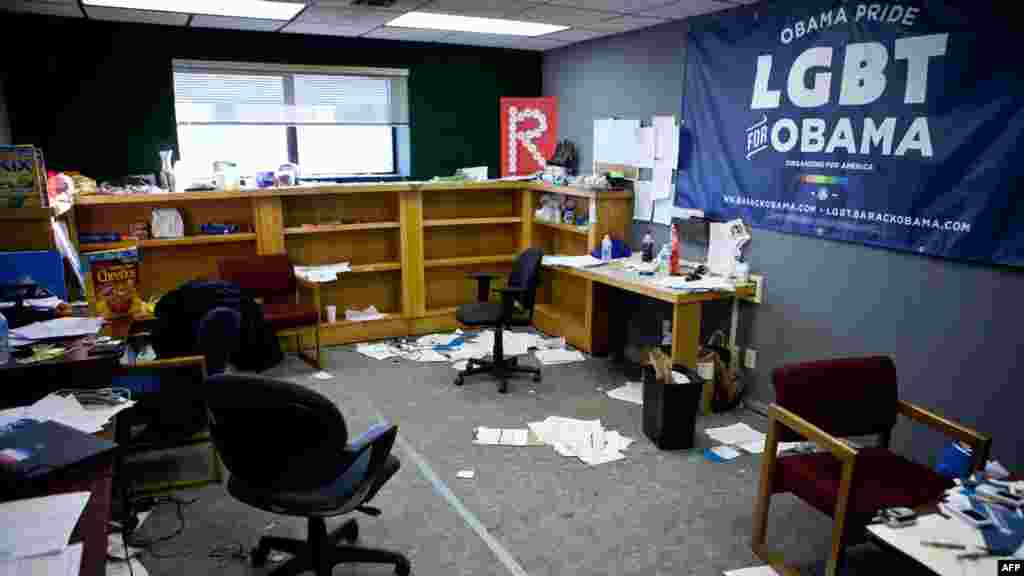 The Obama campaign headquarters is already beginning to be cleared out as campaign staffers make their Election Day push in Reno, Nevada.