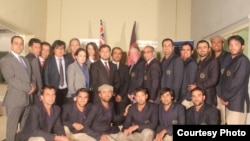 Nasir Andisha (C) with the Afghan cricket team 