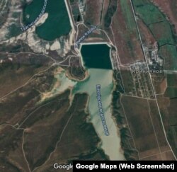 Изображение Белогорского водохранилища на Google-карте