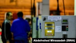 Iran -- A gasoline pump is seen at a fuel station in Tehran. File photo