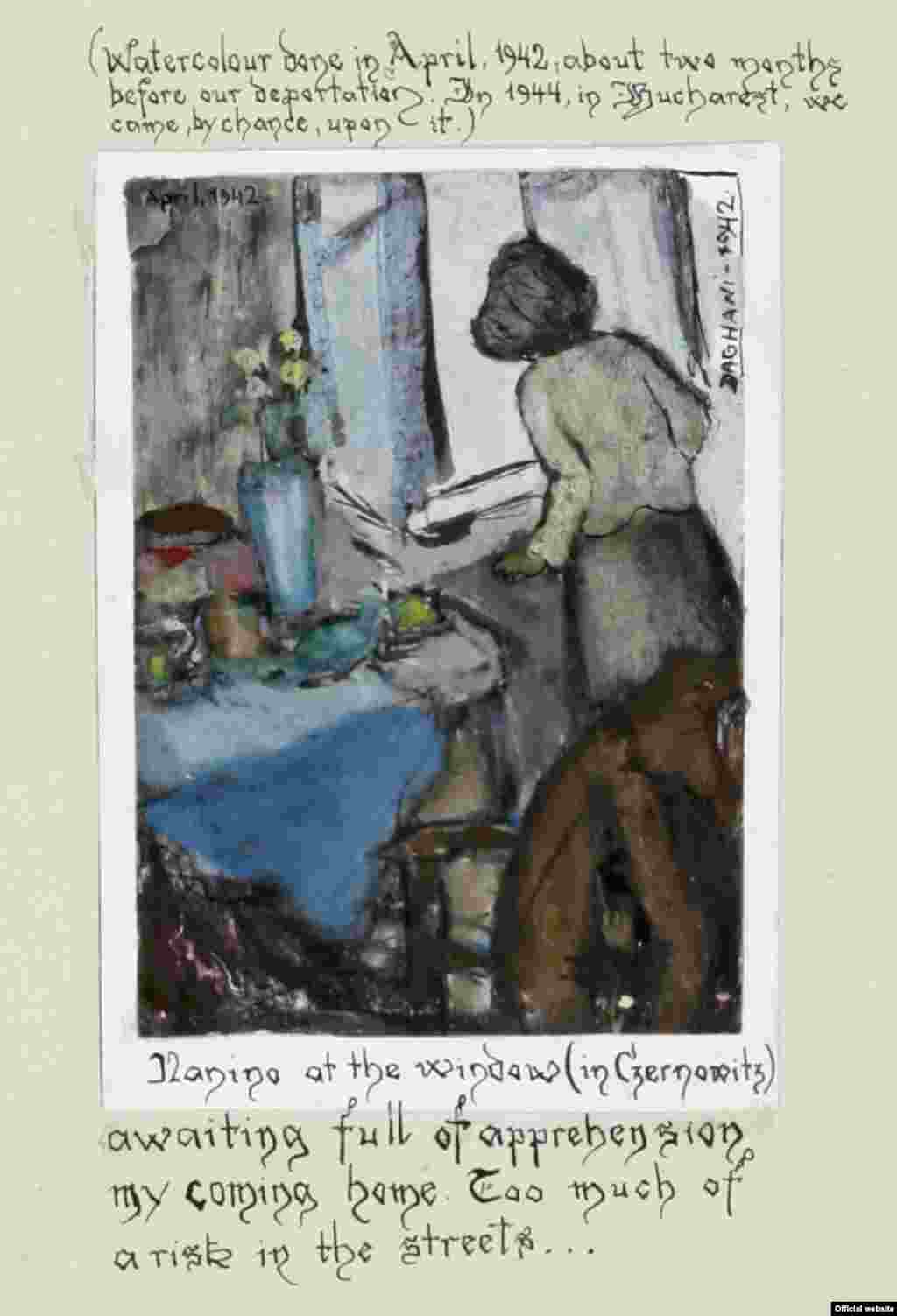 Arnold Daghan, „Nanino la fereastră”, Cernăuți, aprilie 1942