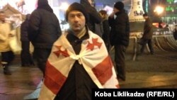 Giorgi Zhvania, a Georgian NGO worker who together with 9 other Georgians has traveled to Ukraine to support the Euromaidan protests in Kyiv.