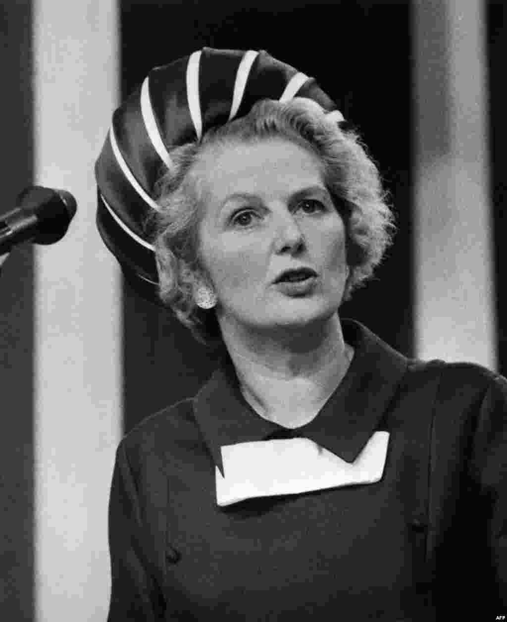 Margaret Thatcher shown in October 1970, when she was secretary of state for education and science in the government of Edward Heath