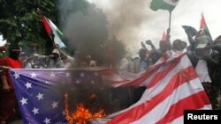 Акция против переноса посольства США в Иерусалим, декабрь 2017 года.
