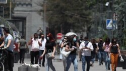 Armenia -- People walk in the center of Yerevan, June 10, 2020.