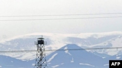 Turkey -- A Turkish army watch tower at Dogu Kapi border gate with Armenia, in Akyaka, province of Kars, 15Apr2009