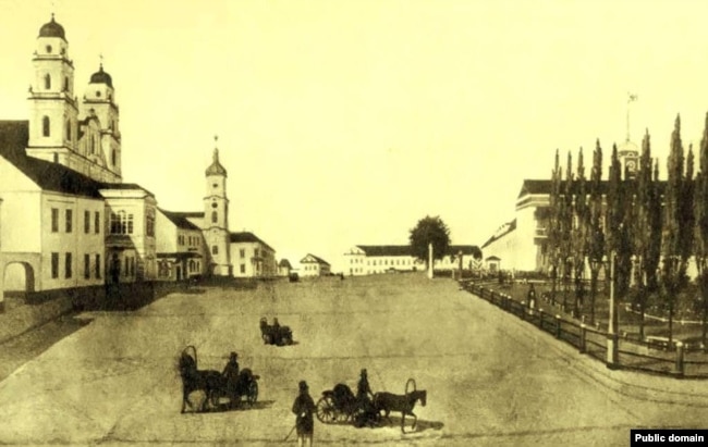 Г. Герасімовіч. Менск, Высокі Рынак (1839)