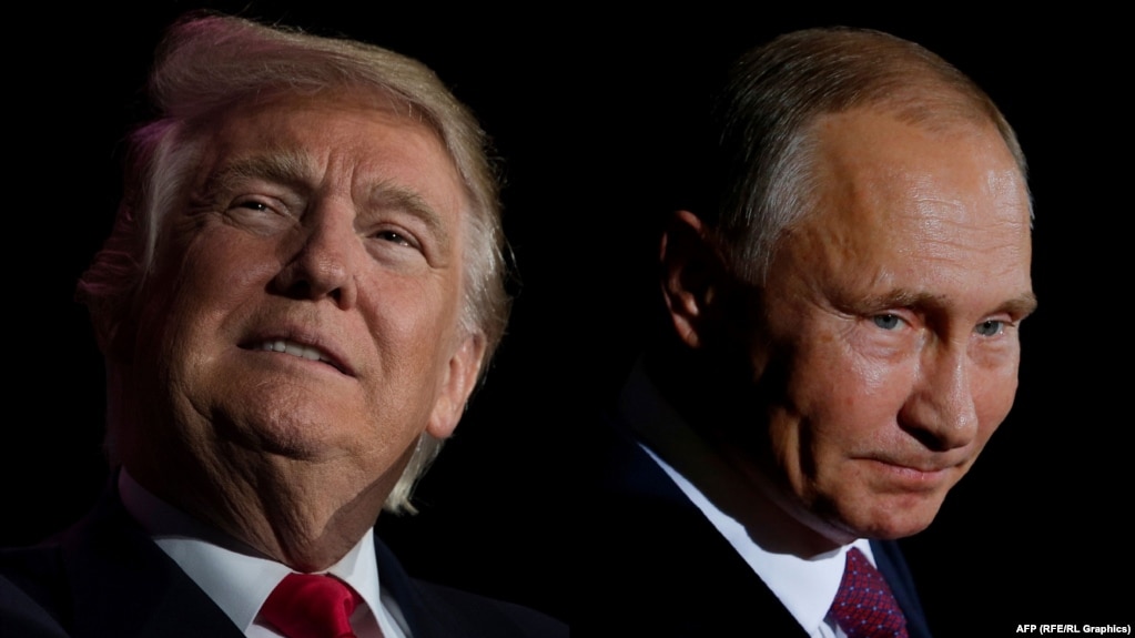 A combo photo of U.S. President Donald Trump (left) and Russian President Vladimir Putin