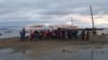 Стихийная акция протеста жителей села Рыткучи на Чукотке против строительства порта на мысе Наглейнын