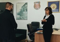 Невенка Банич, держсекретарка Міністерства ветеранів Хорватії, під час інтерв’ю з кореспондентом Радіо Свобода