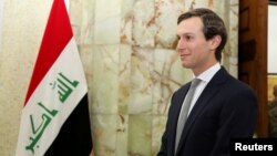 U.S. President's son-in-law and senior adviser Jared Kushner visits the Iraqi Defense Ministry in Baghdad on April 3.