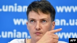 Надежда Савченко на пресс-конференции в Киеве. 2 августа