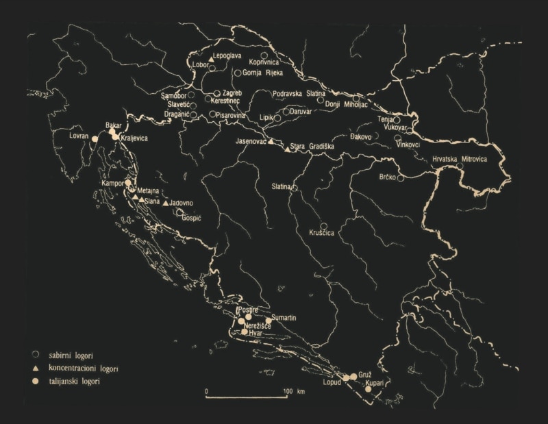 Logori u Nezavisnoj državi Hrvatskoj, mapa