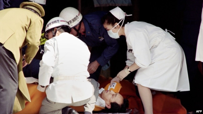 Жертва зариновой атаки в метро Токио, 1995 год