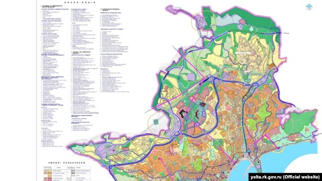 Генплан Ялты на украинском языке (скриншот с сайта российского правительства Ялты)