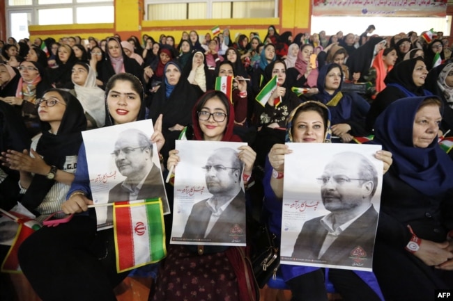 Mbështetësit e Qalibafit në garën e tij për president. Maj, 2017.