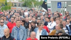 Protest radnika nikšićke Željezare u oktobru 2010