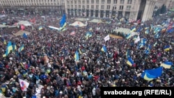 The Maidan protests in downtown Kyiv in December 2013. 