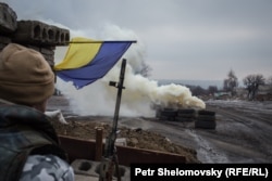 Блокпост украинской армии возле Дебальцева